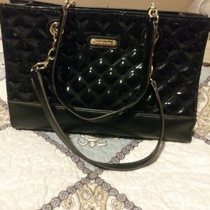 Anne Klein Patten Leather diamond padded tote